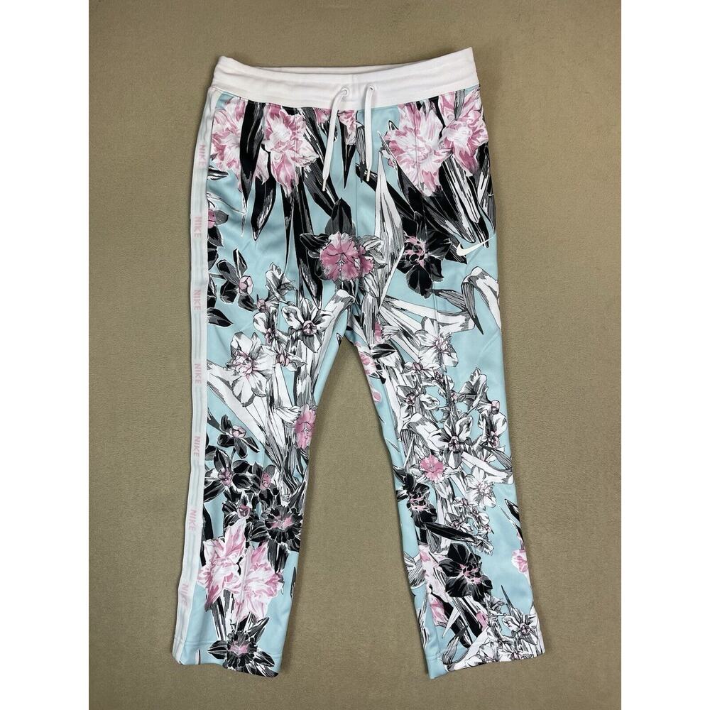 Nike Pants Womens‎ M Blue Floral Hyper Femme Jogger Elastic Waist Track Pant